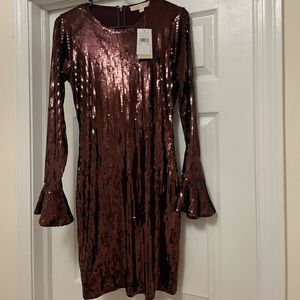 Michael Kors long sleeve sequin dress